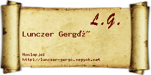 Lunczer Gergő névjegykártya